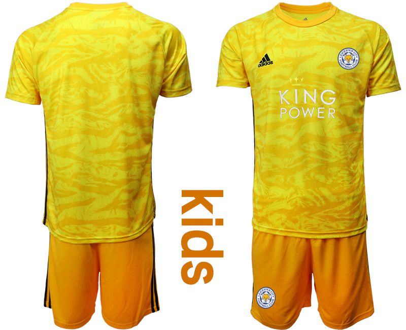 Youth 2019-2020 club Leicester City yellow goalkeeper Soccer Jerseys